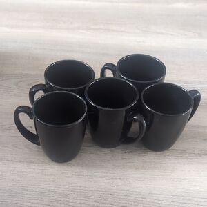 Corelle Black Ceramic Mug Set - 5pcs